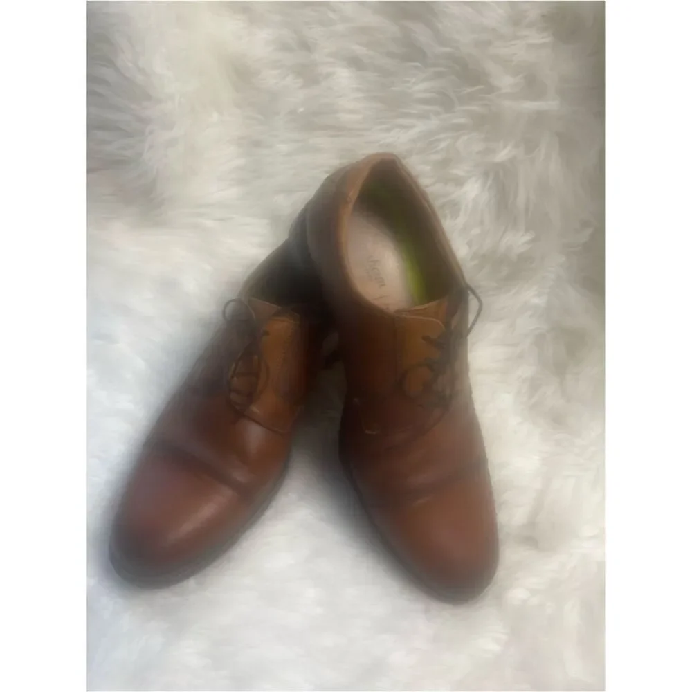 Flosheim Men Comfortech with Ortholite leather brown Oxfords shoes SZ10.5D